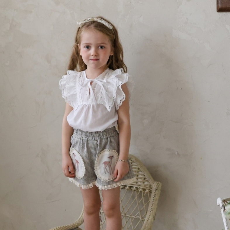 [K-Premium] Ribbon Ruffle Blouse
