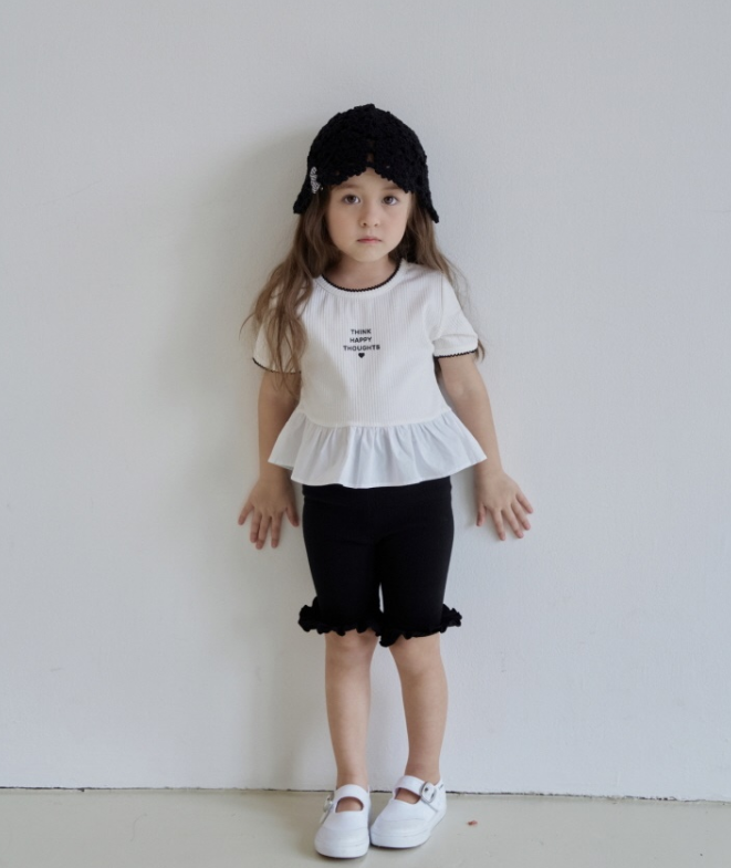 [K-Premium] Waist Ruffle Detail T-Shirt