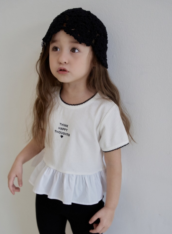 [K-Premium] Waist Ruffle Detail T-Shirt
