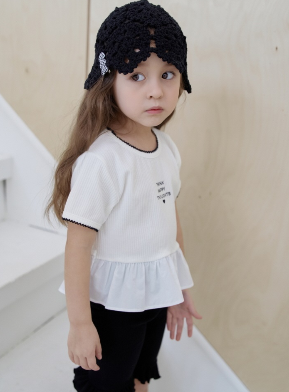 [K-Premium] Waist Ruffle Detail T-Shirt