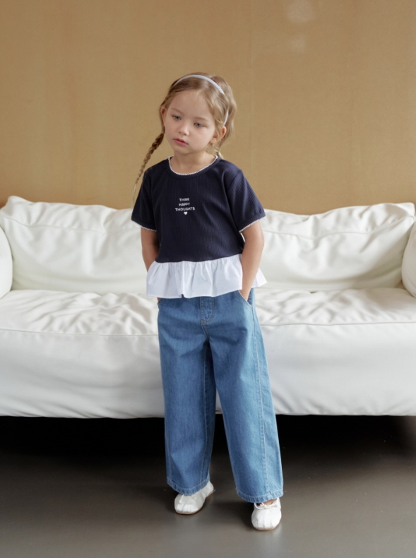 [K-Premium] Waist Ruffle Detail T-Shirt