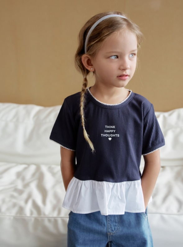[K-Premium] Waist Ruffle Detail T-Shirt