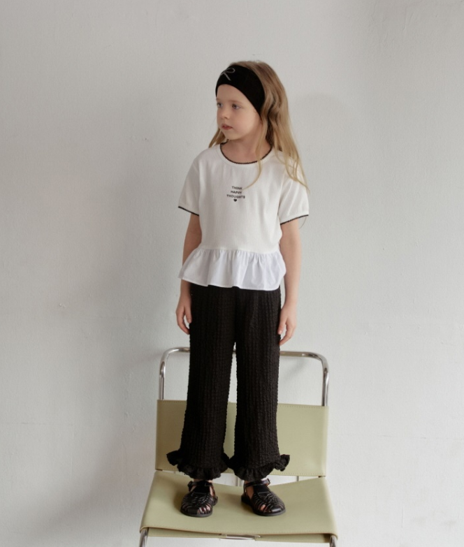 [K-Premium] Waist Ruffle Detail T-Shirt