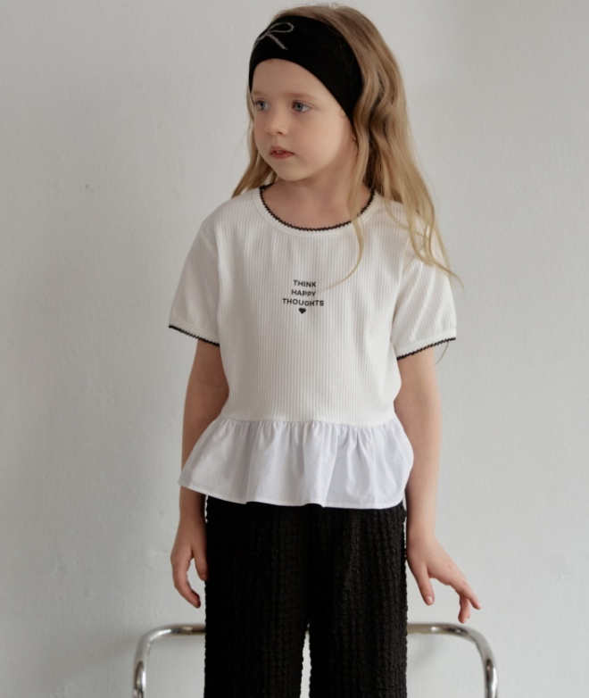 [K-Premium] Waist Ruffle Detail T-Shirt