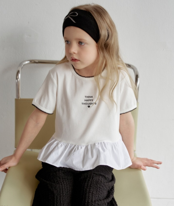 [K-Premium] Waist Ruffle Detail T-Shirt