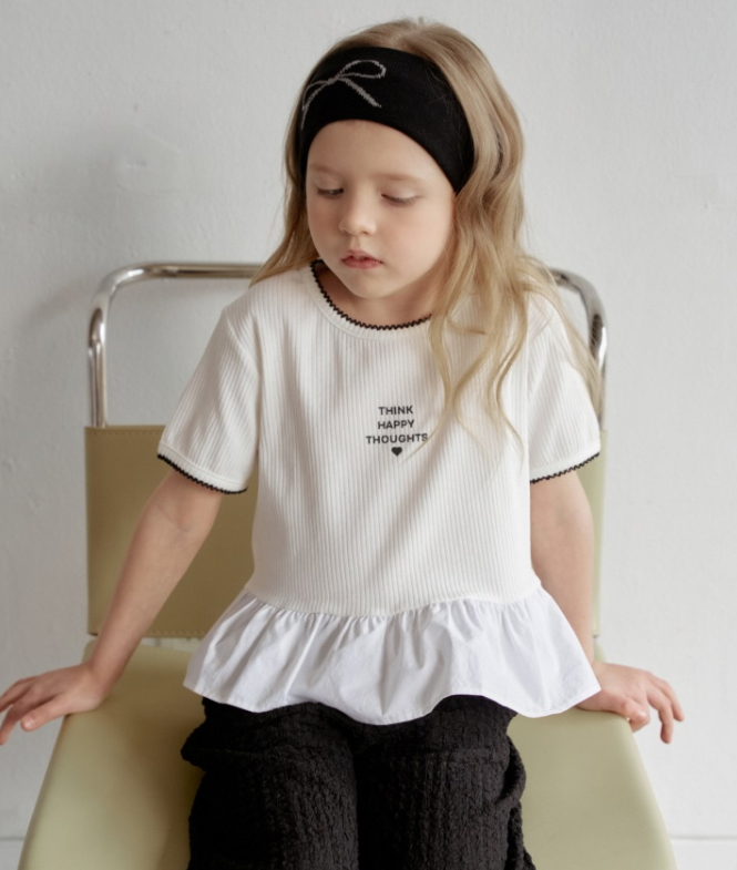 [K-Premium] Waist Ruffle Detail T-Shirt