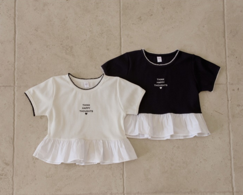 [K-Premium] Waist Ruffle Detail T-Shirt