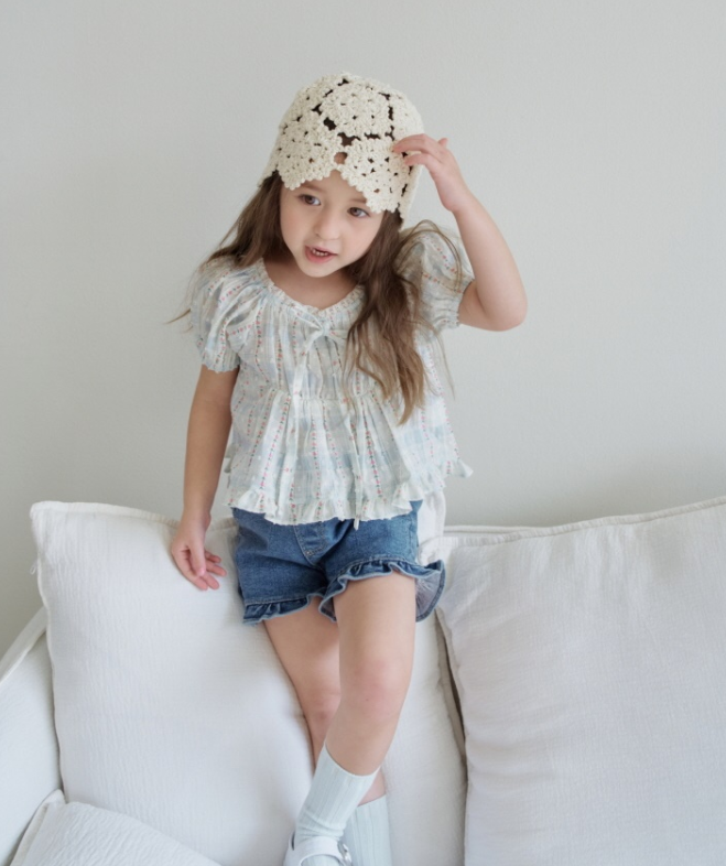 [K-Premium] Floral Ribbon Lace Blouse