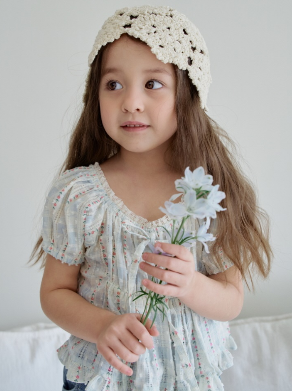 [K-Premium] Floral Ribbon Lace Blouse