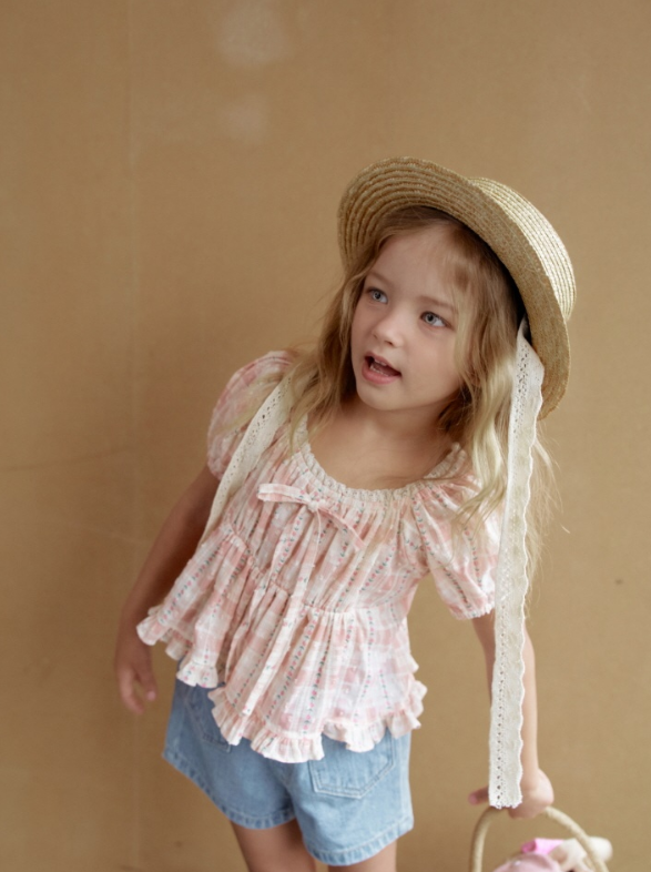 [K-Premium] Floral Ribbon Lace Blouse