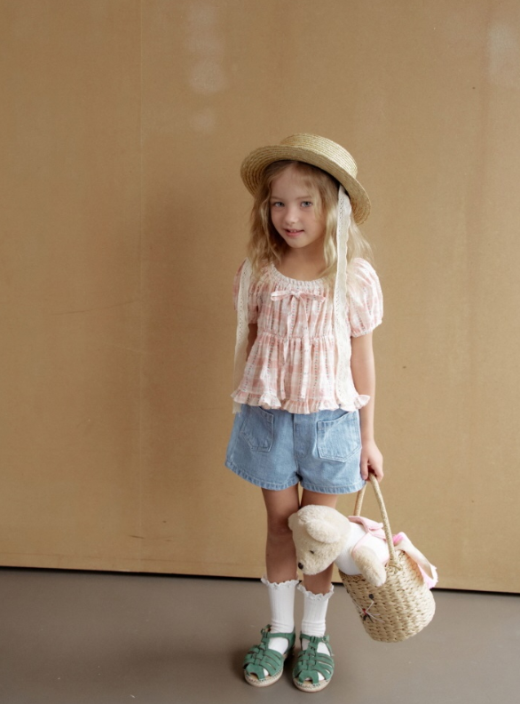 [K-Premium] Floral Ribbon Lace Blouse