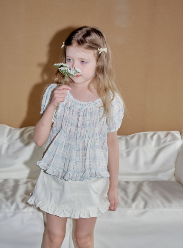 [K-Premium] Floral Ribbon Lace Blouse