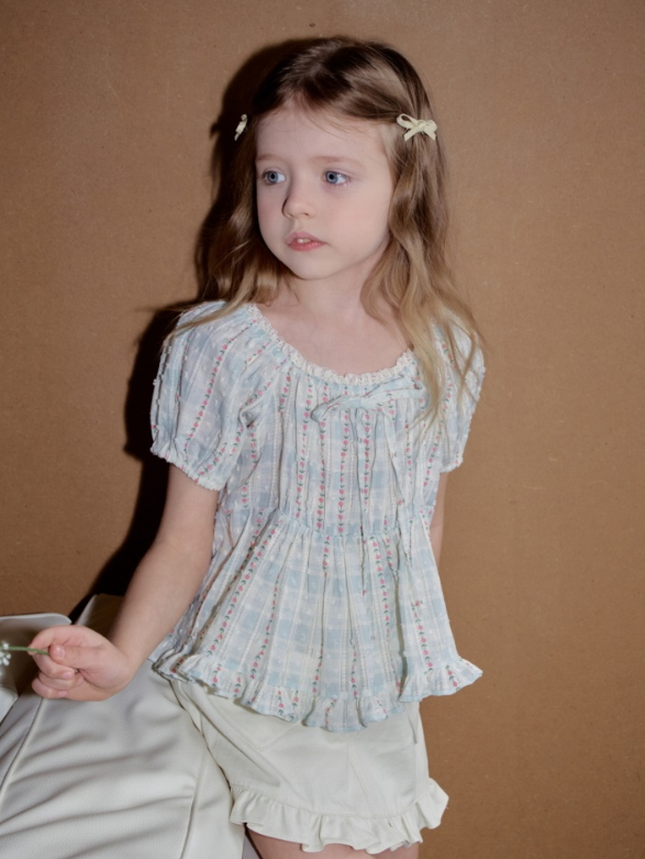 [K-Premium] Floral Ribbon Lace Blouse