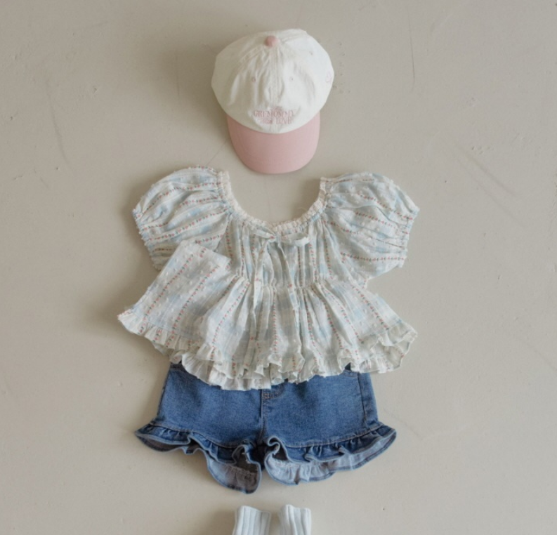 [K-Premium] Floral Ribbon Lace Blouse