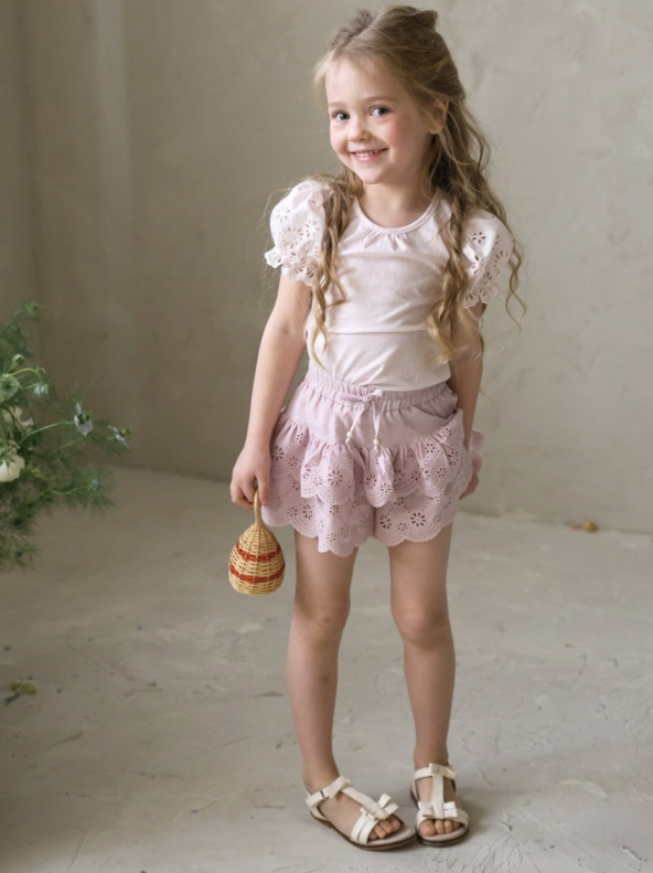 [K-Premium] Flower-Punching Double Layered Shorts
