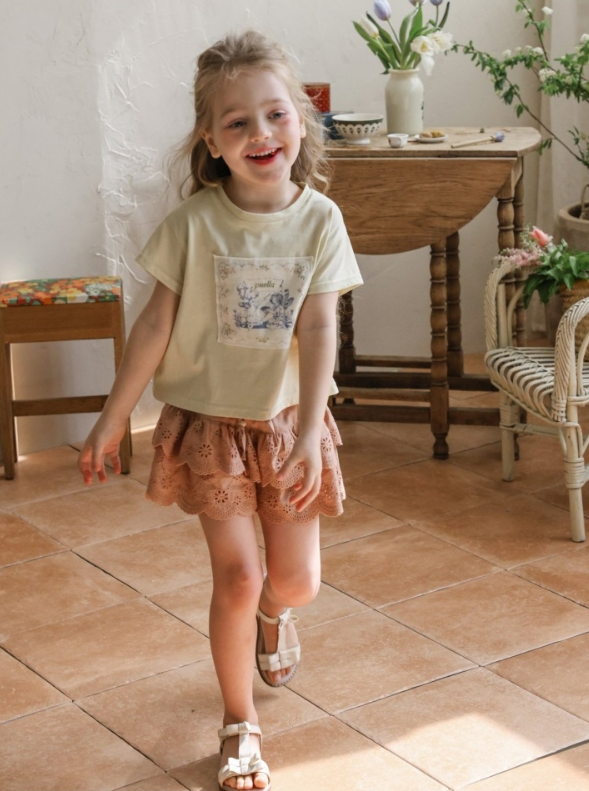 [K-Premium] Flower-Punching Double Layered Shorts