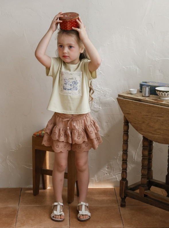 [K-Premium] Flower-Punching Double Layered Shorts