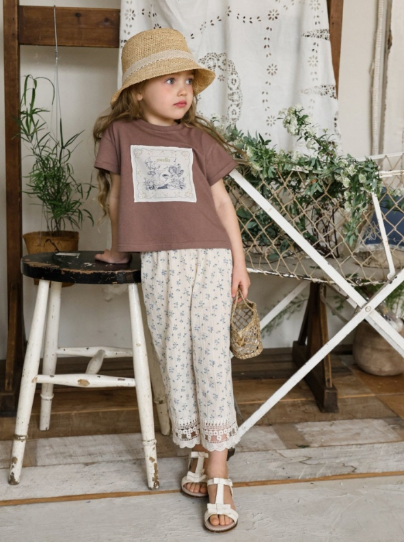 [K-Premium] Delicate Floral Embroidery Lace Pants
