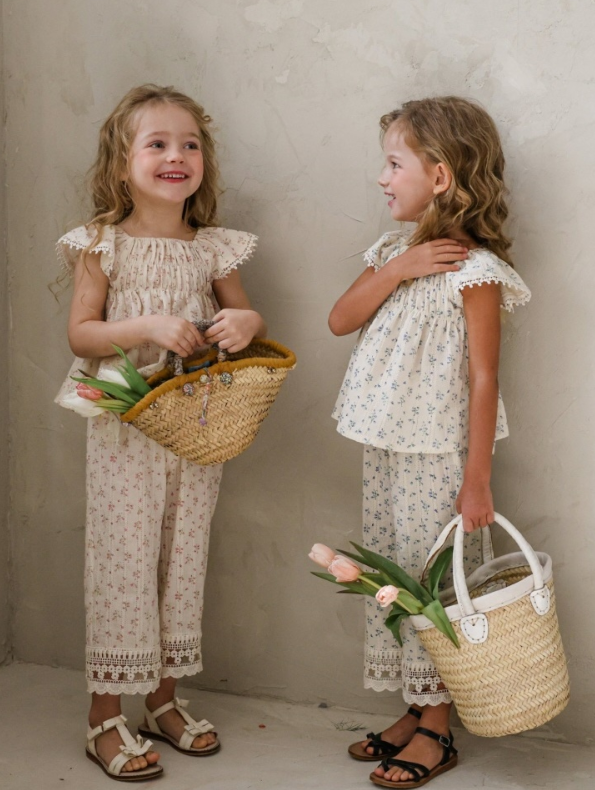 [K-Premium] Delicate Floral Embroidery Lace Pants