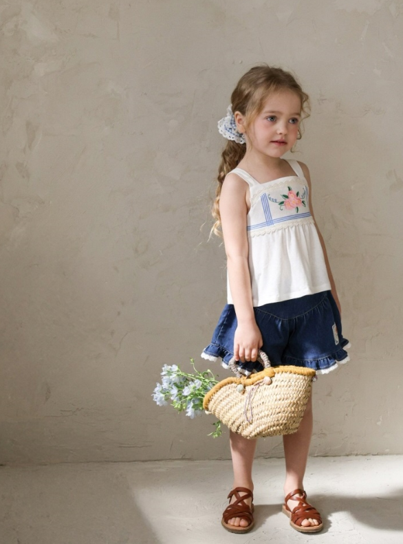 [K-Premium] Rose Flare Denim Shorts