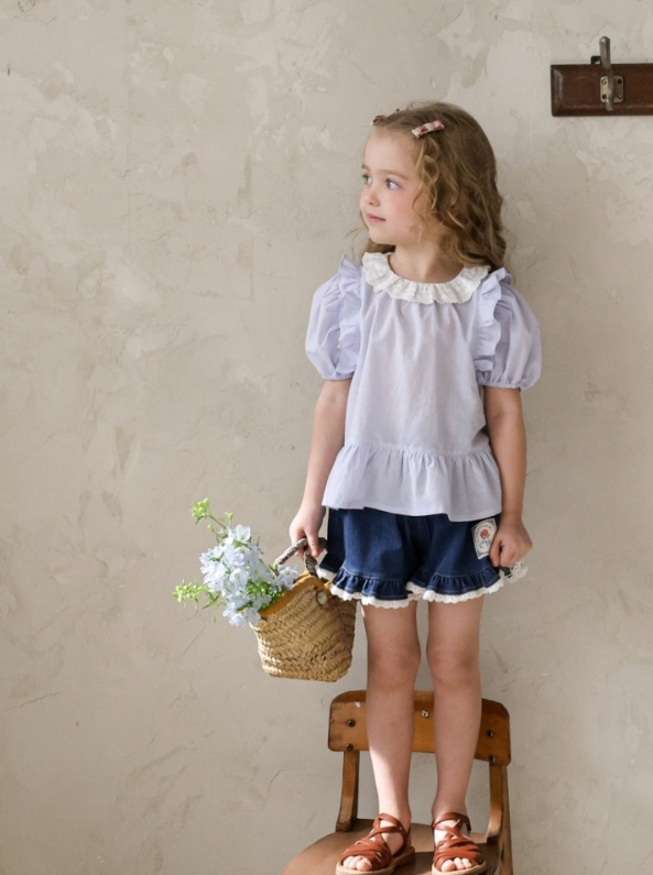 [K-Premium] Rose Flare Denim Shorts
