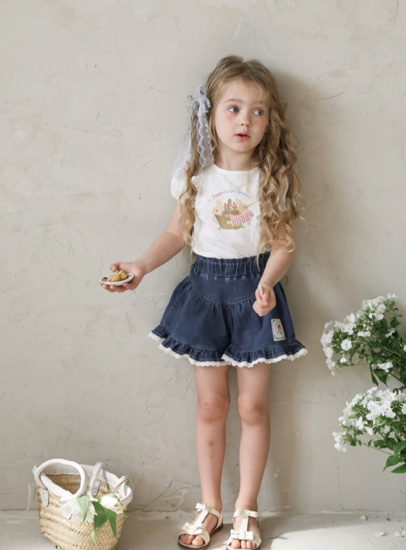 [K-Premium] Rose Flare Denim Shorts