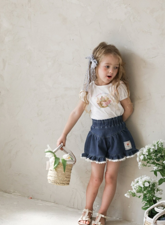 [K-Premium] Rose Flare Denim Shorts