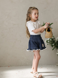 [K-Premium] Rose Flare Denim Shorts