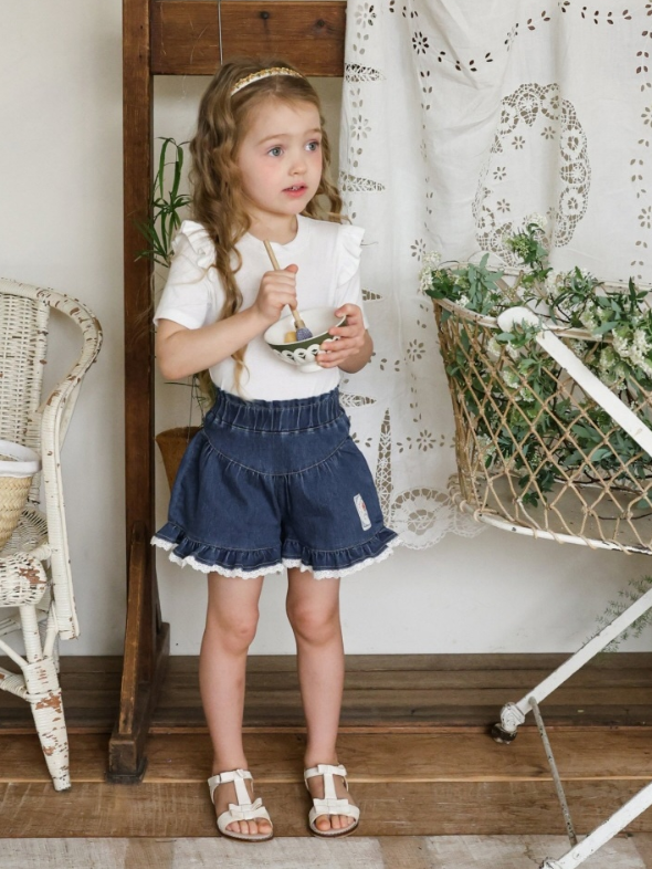 [K-Premium] Rose Flare Denim Shorts