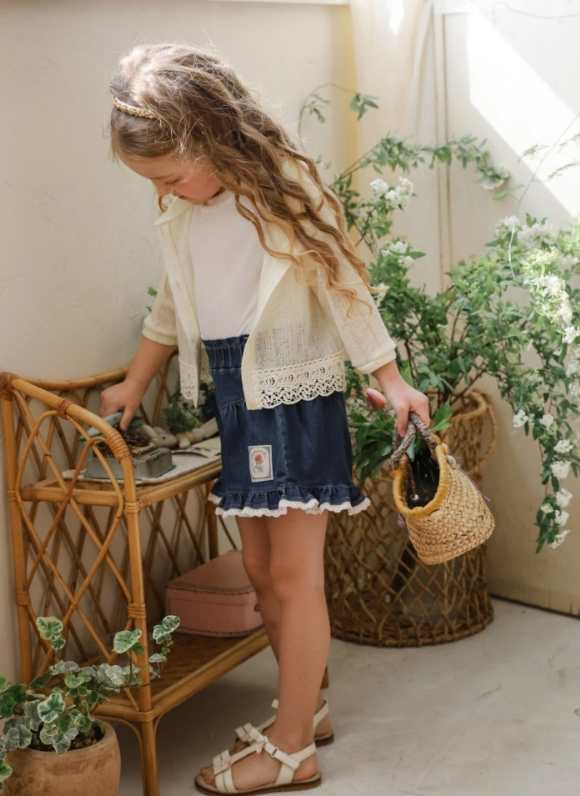 [K-Premium] Rose Flare Denim Shorts