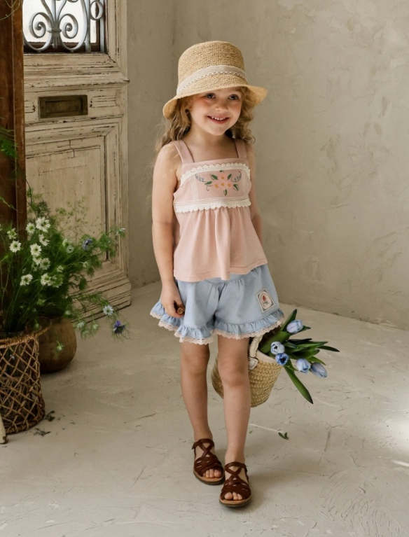 [K-Premium] Rose Flare Denim Shorts