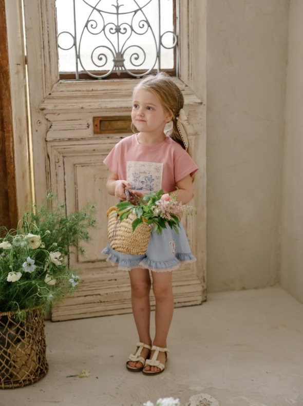 [K-Premium] Rose Flare Denim Shorts
