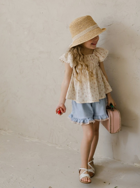 [K-Premium] Rose Flare Denim Shorts