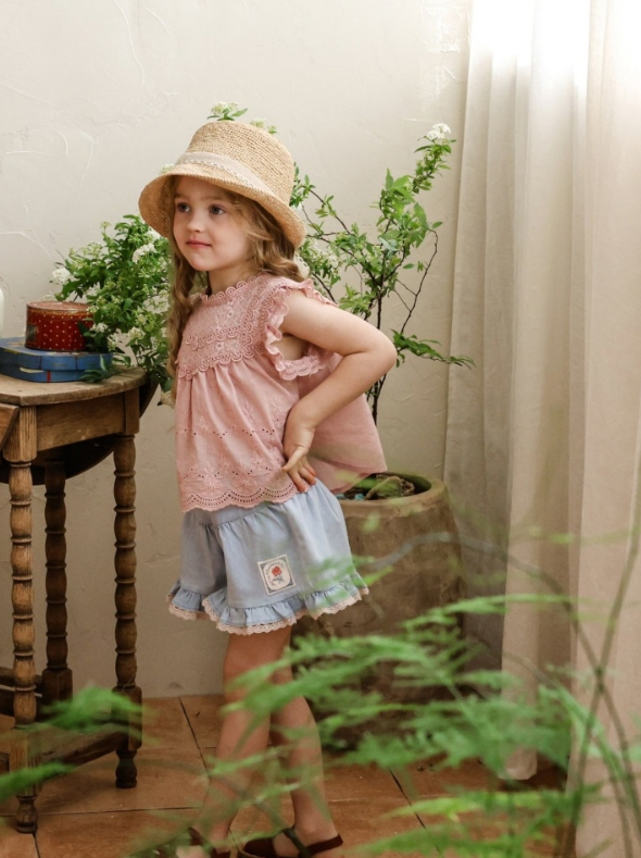 [K-Premium] Rose Flare Denim Shorts