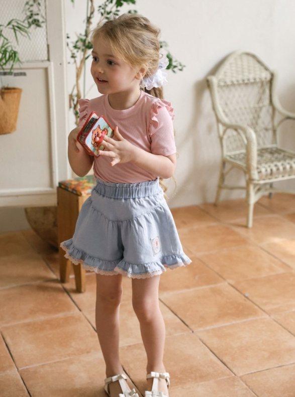 [K-Premium] Rose Flare Denim Shorts