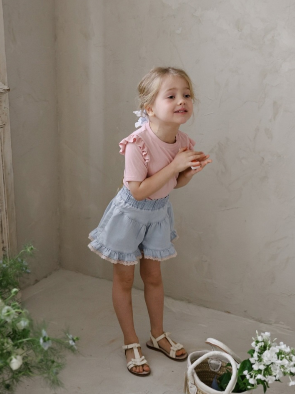 [K-Premium] Rose Flare Denim Shorts