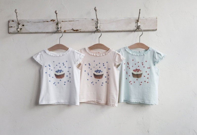 [K-Premium] Blueberry Ruffle Point T-Shirt