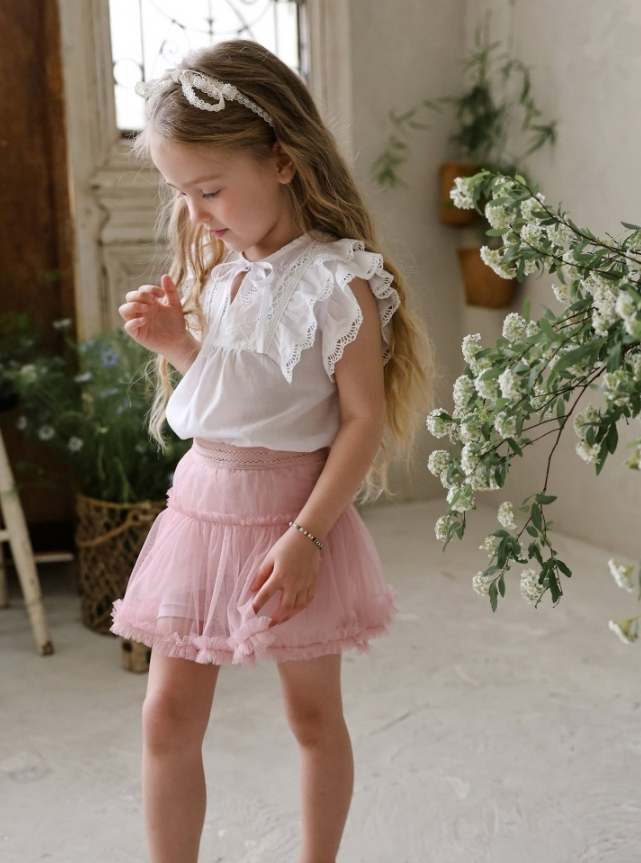 [K-Premium] Ribbon Ruffle Blouse