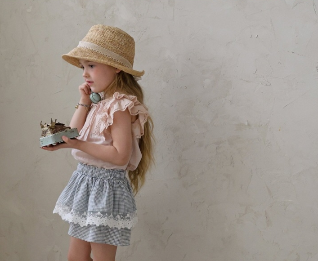 [K-Premium] Ribbon Ruffle Blouse