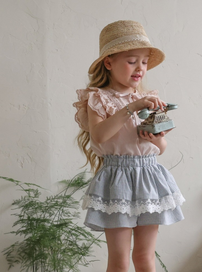 [K-Premium] Ribbon Ruffle Blouse