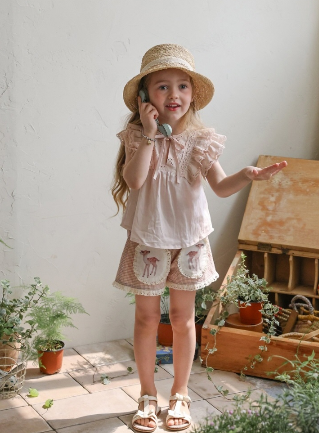 [K-Premium] Ribbon Ruffle Blouse
