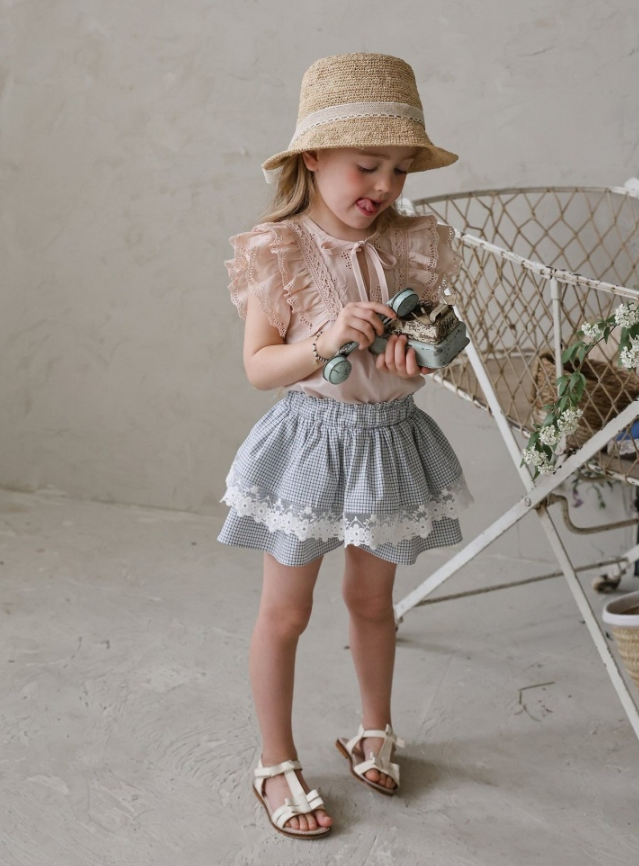 [K-Premium] Ribbon Ruffle Blouse